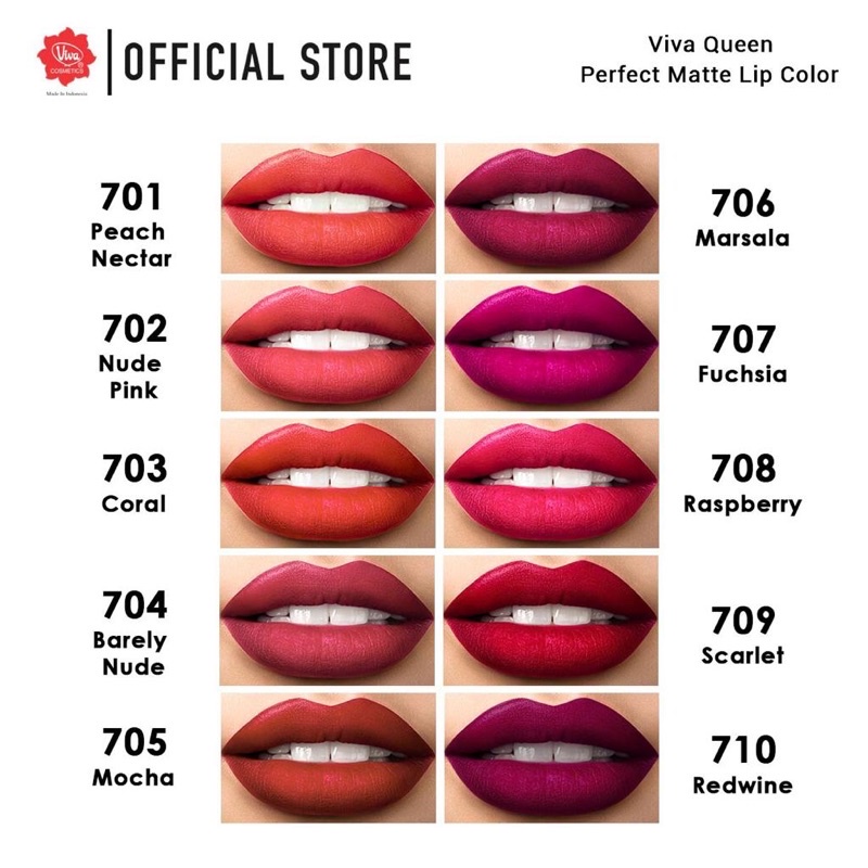 Viva Queen Perfect Matte Lip Color 2.5gr - 709 Scarlet