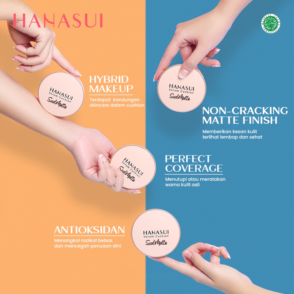 Hanasui Serum Cushion SoulMatte 15gr - 105 Fairy  Pinkish