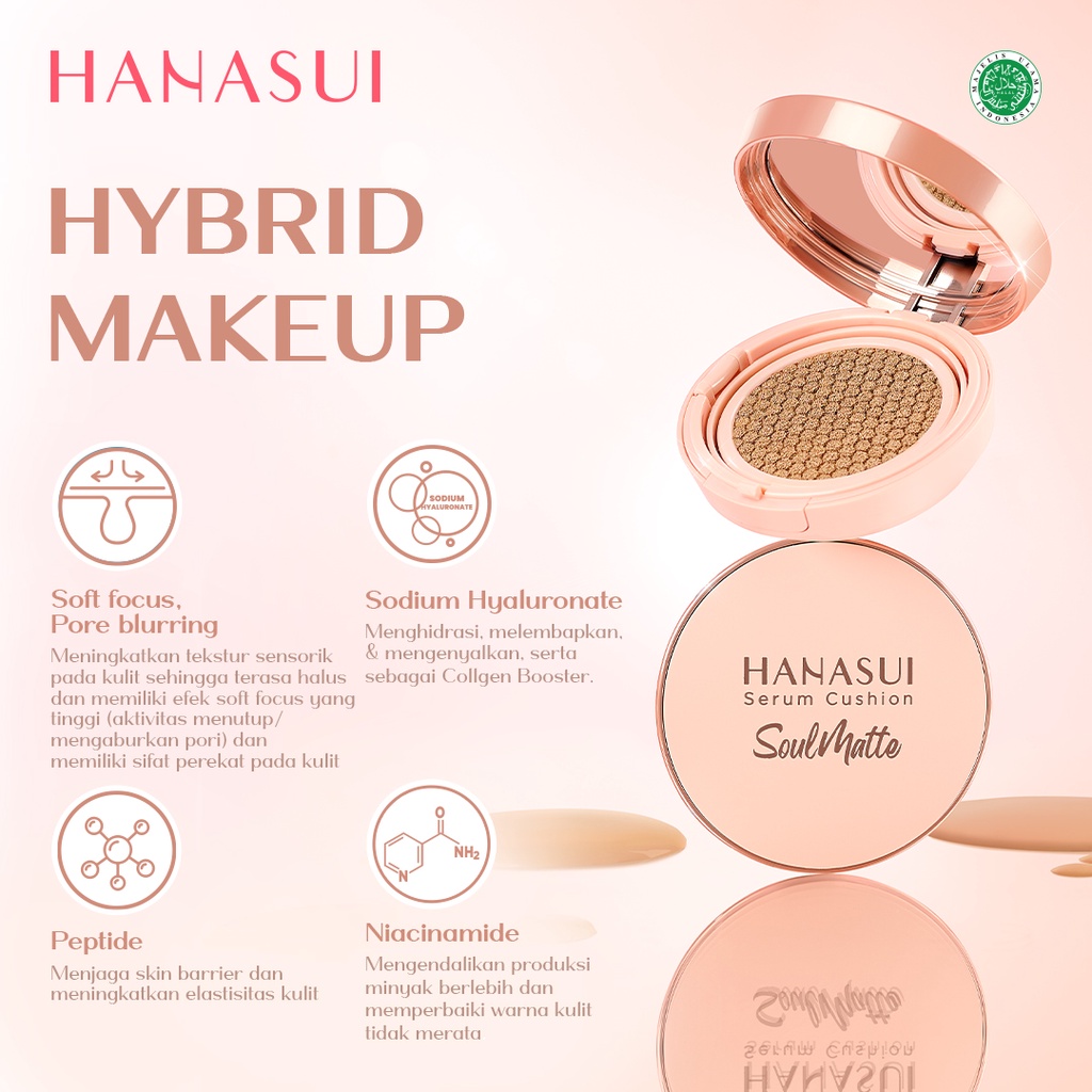 Hanasui Serum Cushion SoulMatte 15gr - 106 Porcelain