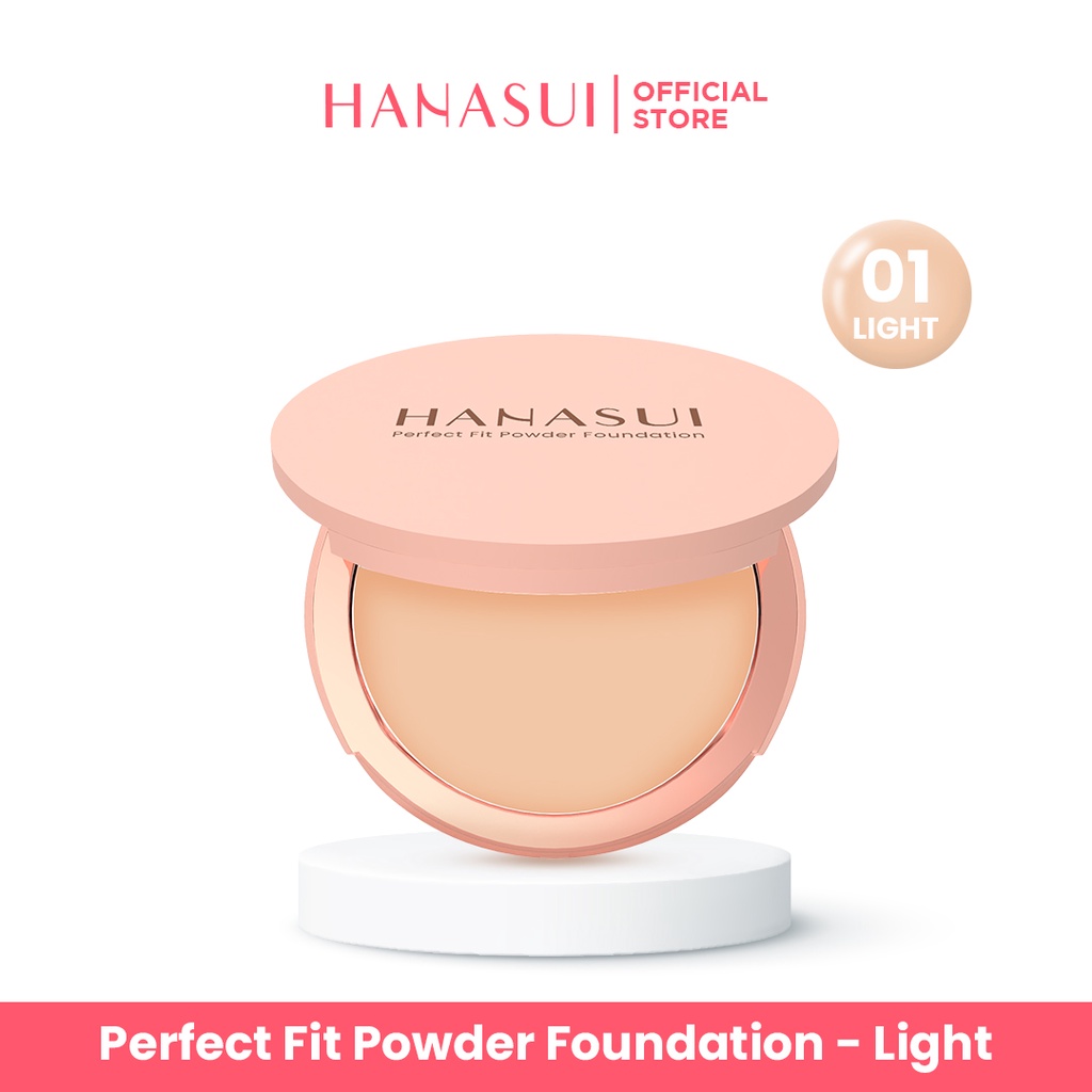 Hanasui Perfect Fit Powder Foundation 12.5gr (Compact) - 01 Light