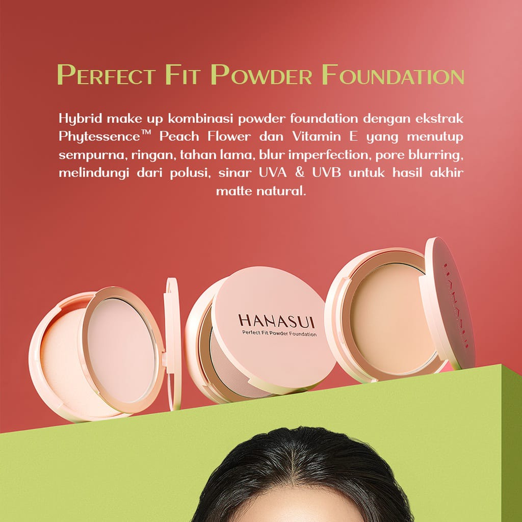 Hanasui Perfect Fit Powder Foundation 12.5gr (Compact) - 01 Light