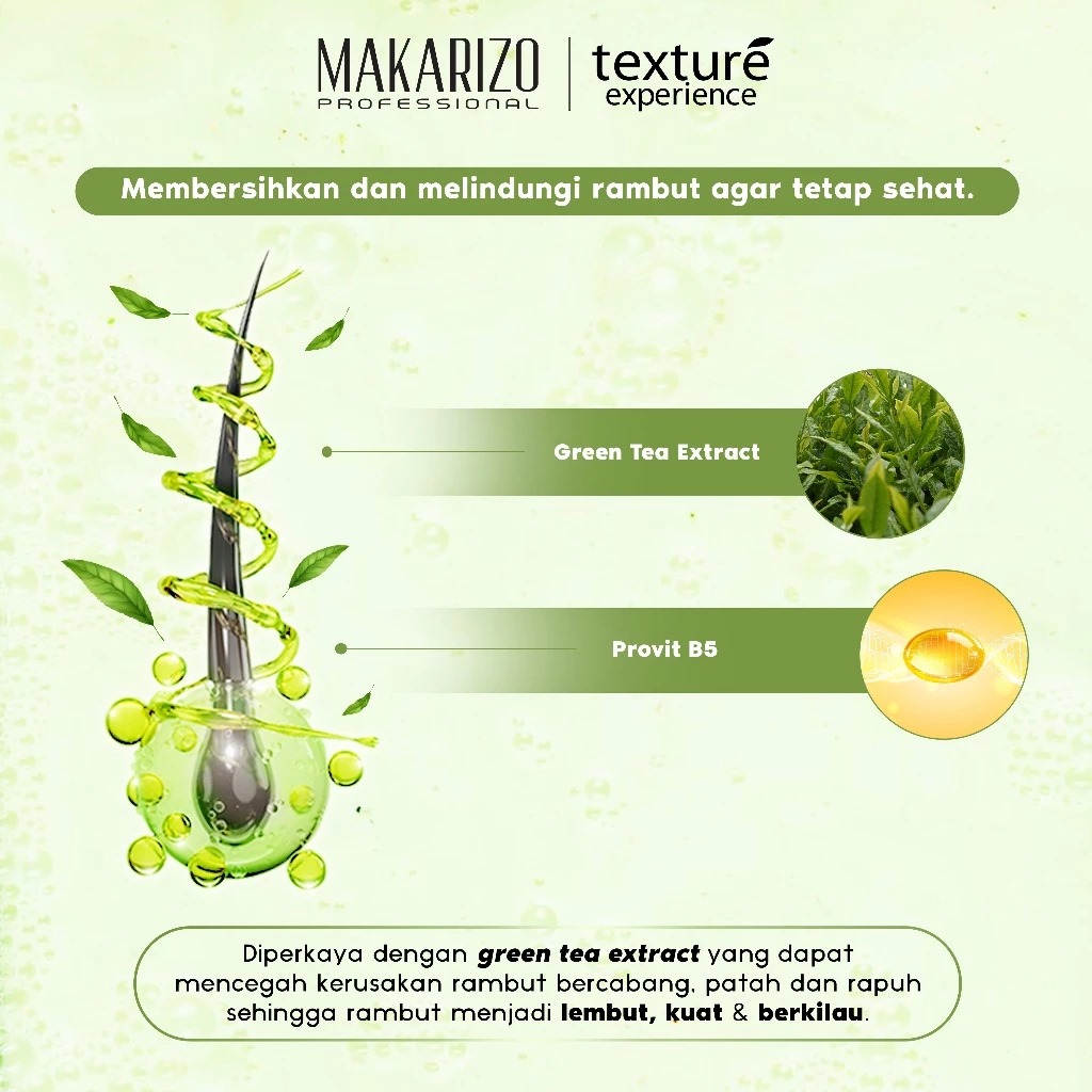 Makarizo Professional Texture Experience Shampoo 250ml - Green Tea Butter