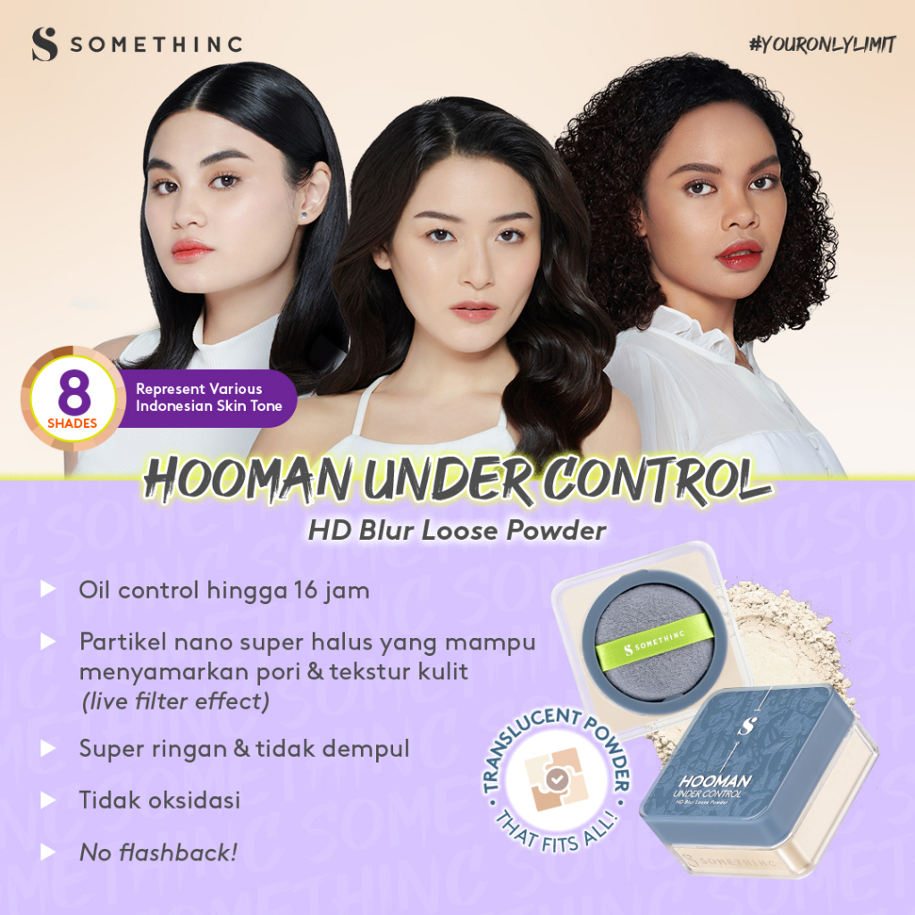 Somethinc Hooman Under Control HD Blur Loose Powder 13gr - Light Medium