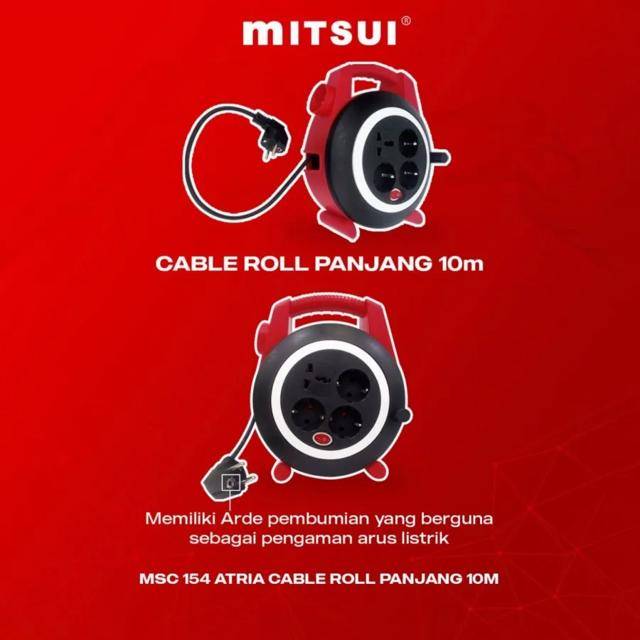 Mitsui MSC154 Atria Stop Kontak Roll 10M 4Lubang