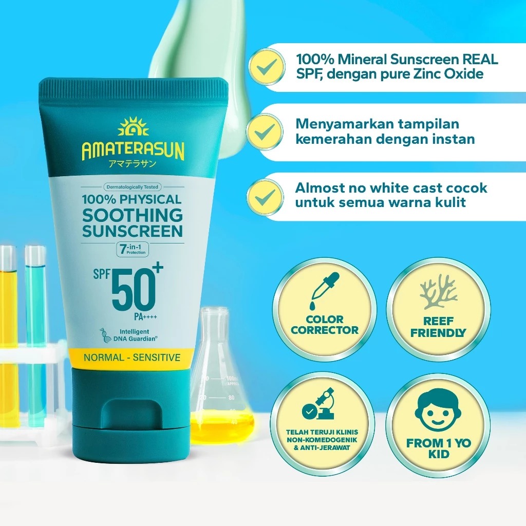 Amaterasun 100% Physical Soothing Sunscreen SPF50+ PA++++ 30gr