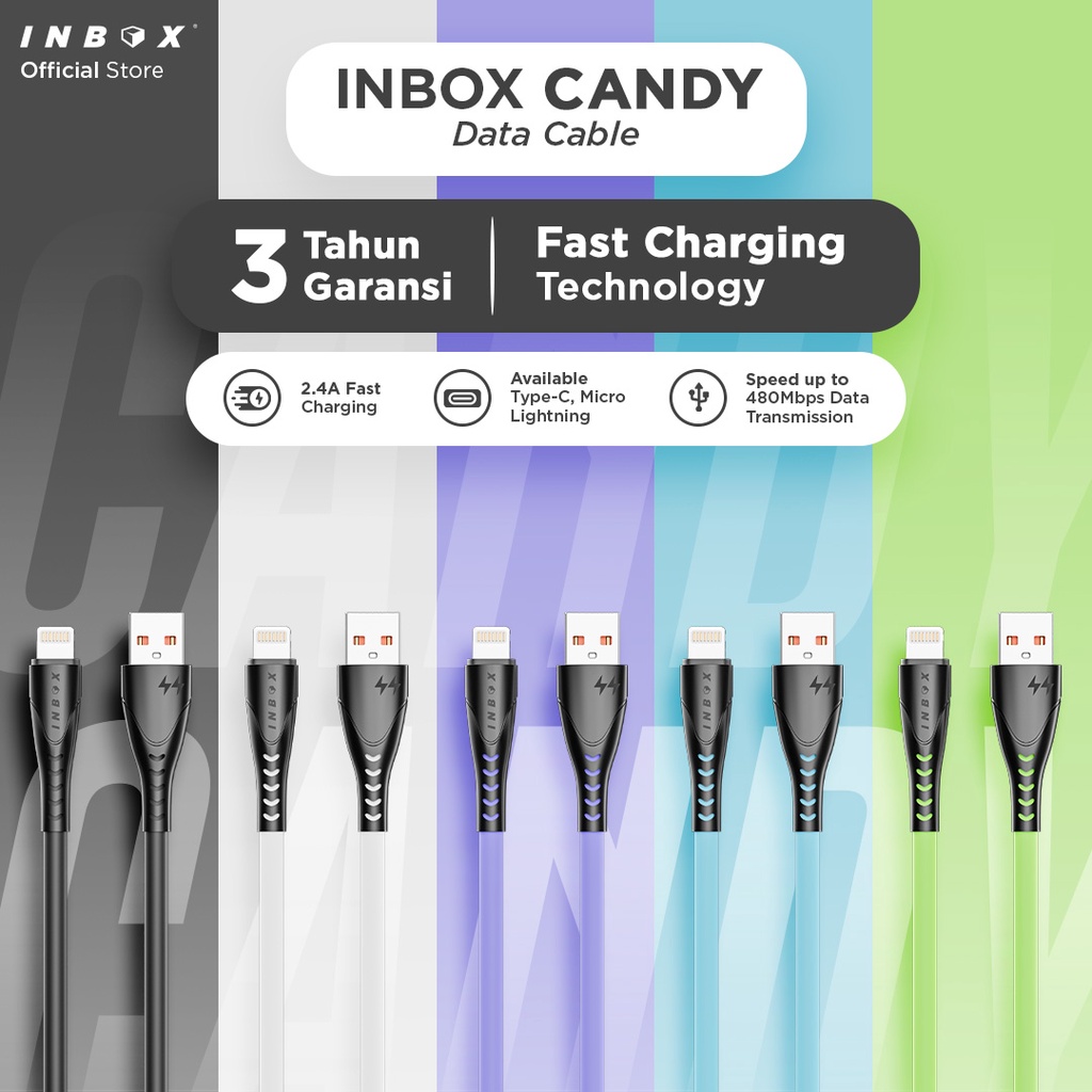 Inbox Kabel Data Candy - Lightning 2.4A