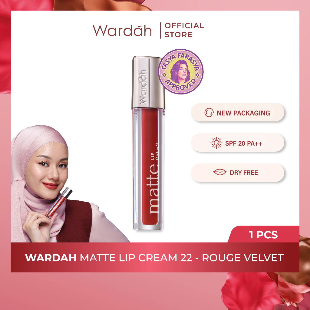 Wardah Exclusive Matte Lip Cream 4gr - 22 Rouge Velvet