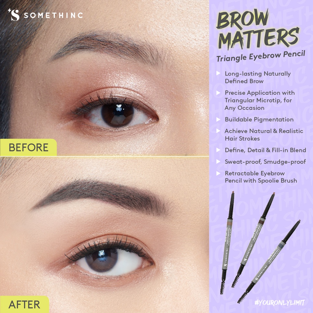 Somethinc Brow Matters Retractable Triangle Eyebrow Pencil - Gray Brown