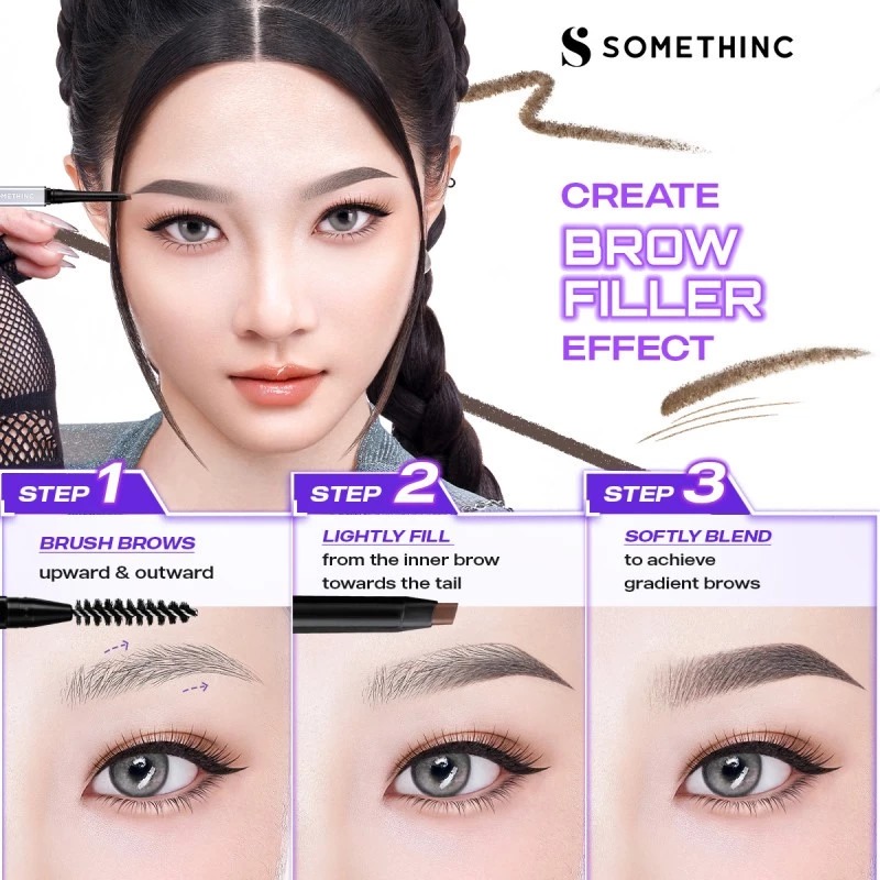 Somethinc Brow Filler Slim Retractable 0.08gr - Chocolate