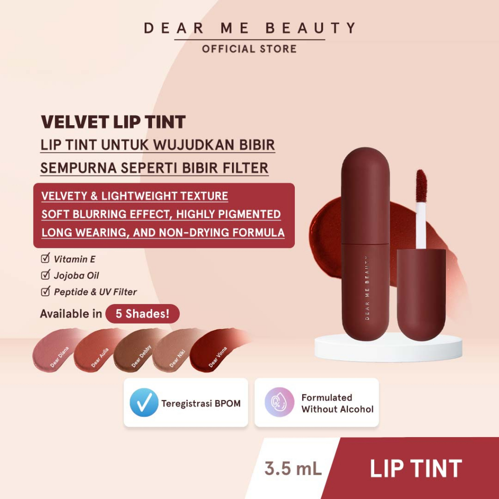 Dear Me Beauty Velvet Lip Tint 3,5ml - Dear Vinna (Maroon)