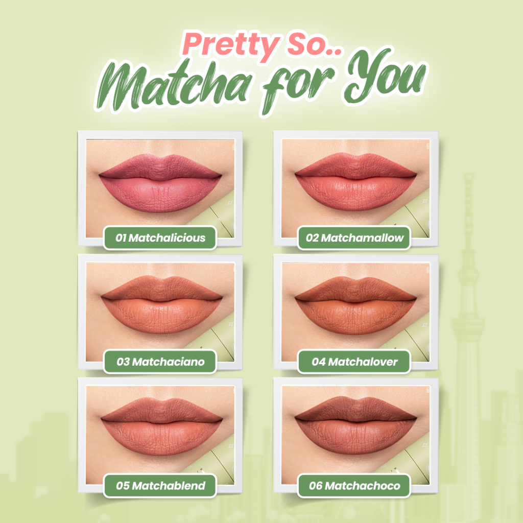 Hanasui Mattedorable Lip Cream MATCHA LATTE Edition - 04 Matchalover