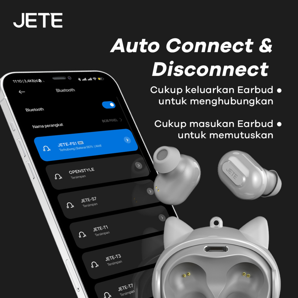 JETE Handsfree Bluetooth TWS Character - FS1