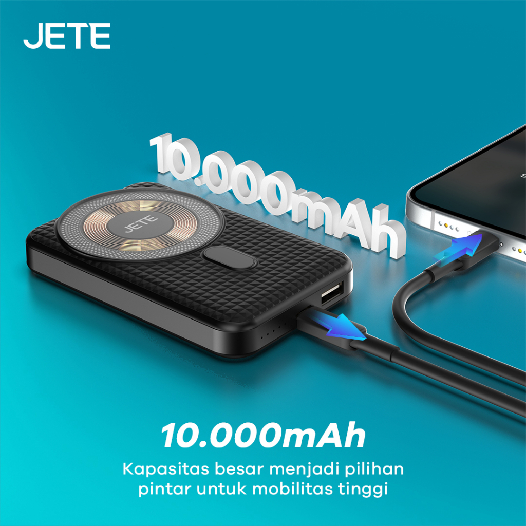 JETE Powerbank A11 Series 10000mAh - Wireless Charging (22.5W)