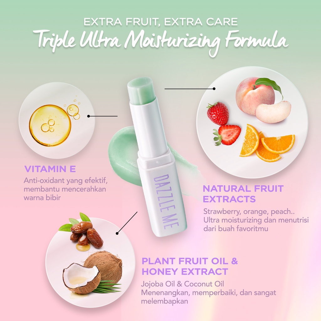 DAZZLE ME Fruit Justice Lip Balm 3.5gr - 04 Peach Punch