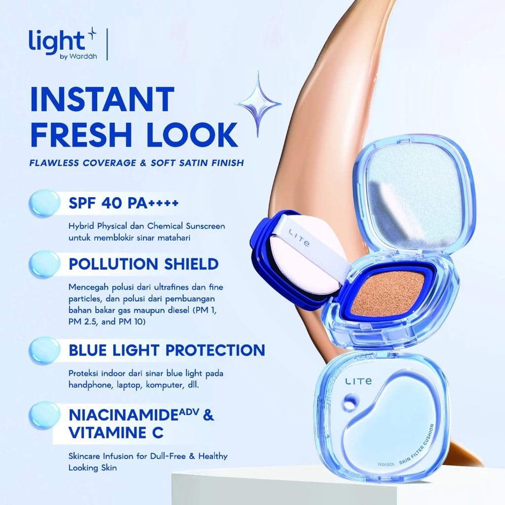 Wardah Lite Skin Filter Cushion 11gr - 05 Crème