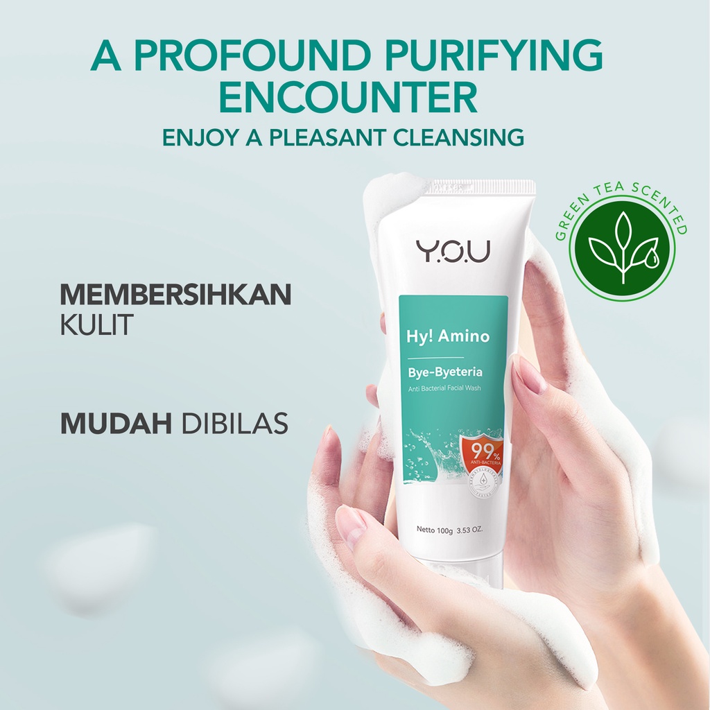 YOU Hy! Amino Bye-Byeteria Anti Bacterial Facial Wash 100gr (Tosca)