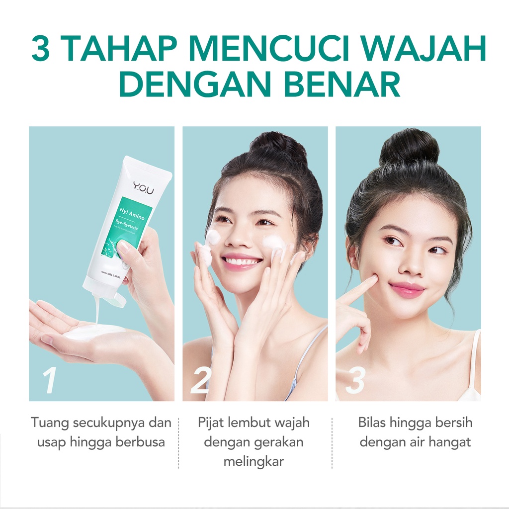 YOU Hy! Amino Bye-Byeteria Anti Bacterial Facial Wash 50gr (Tosca) *