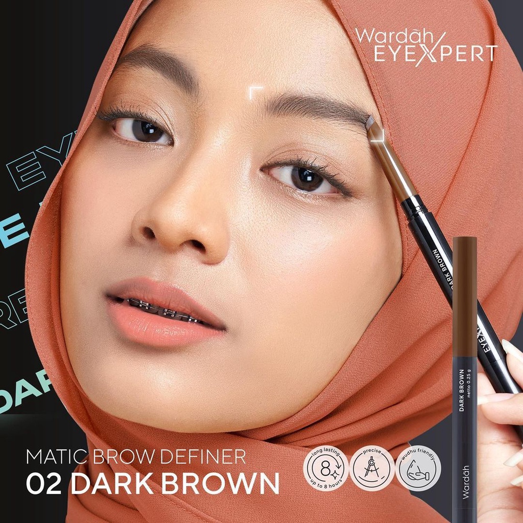 Wardah EyeXpert Matic Brow Definer 0.25gr - 02 Dark Brown