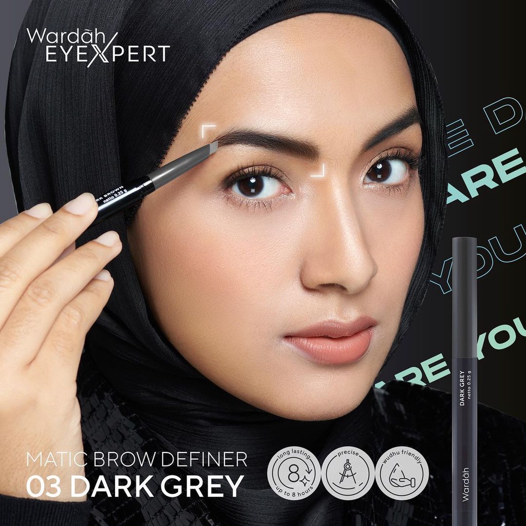 Wardah EyeXpert Matic Brow Definer 0.25gr - 03 Dark Grey