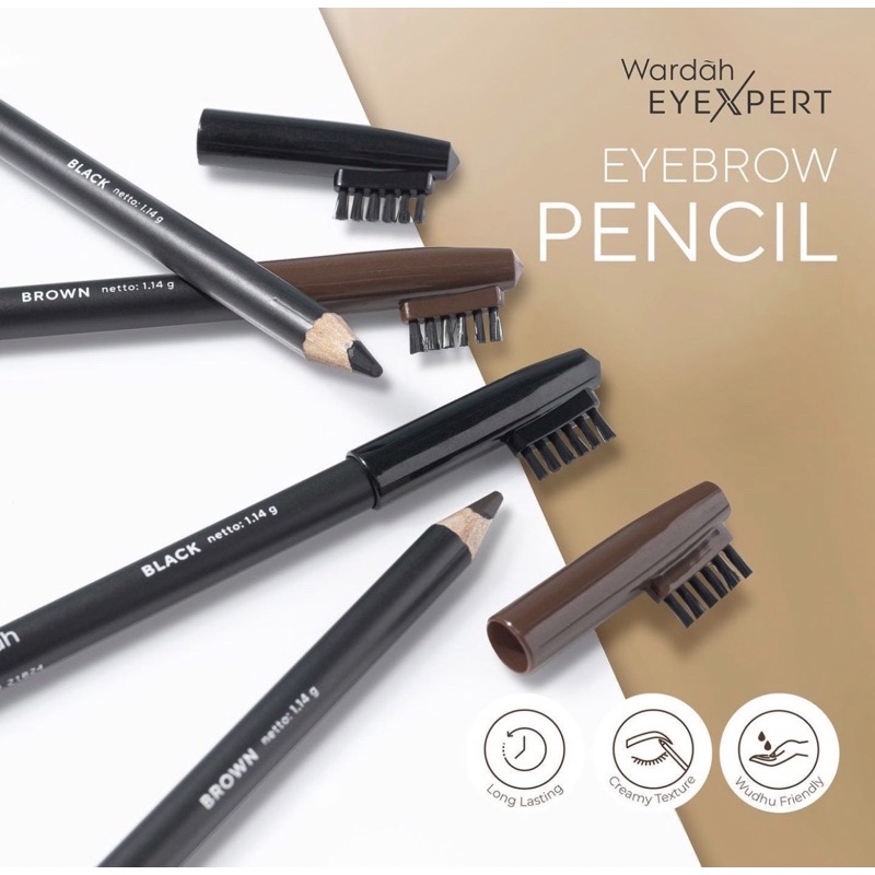 Wardah EyeXpert Eyebrow Pencil 1.14gr - Brown (Pensil Alis)