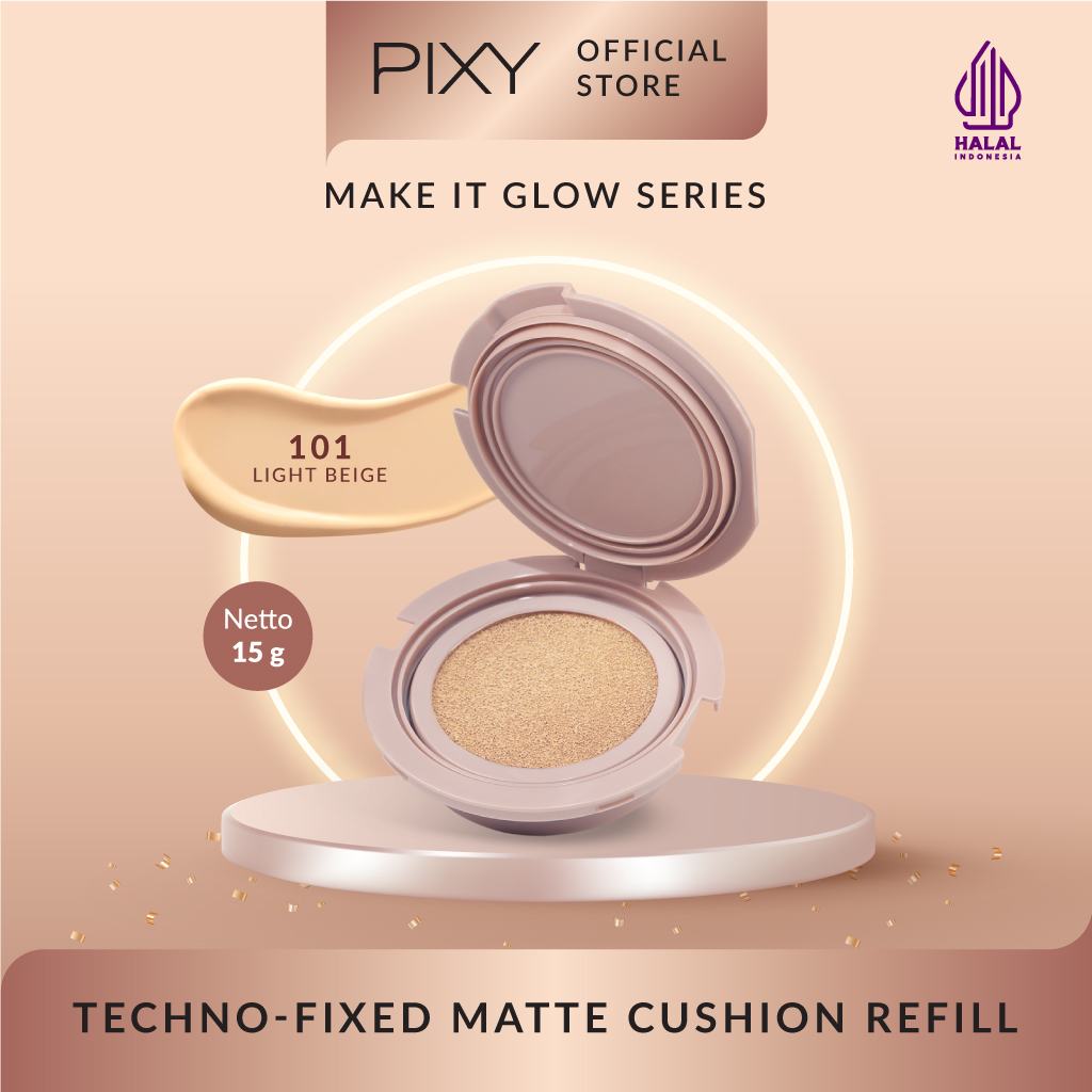 Pixy Make It Glow Techno - Fixed Matte Cushion REFILL 101 Light Beige *