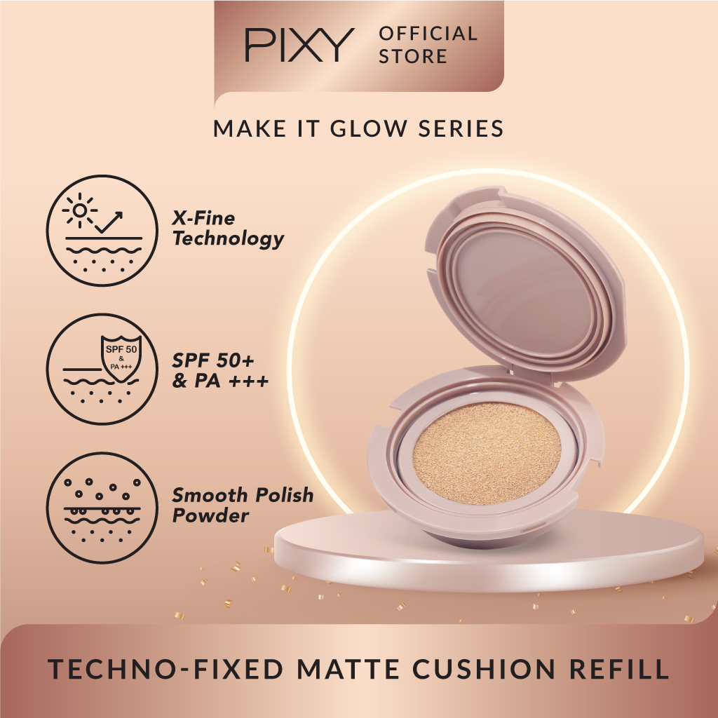Pixy Make It Glow Techno - Fixed Matte Cushion REFILL 101 Light Beige *