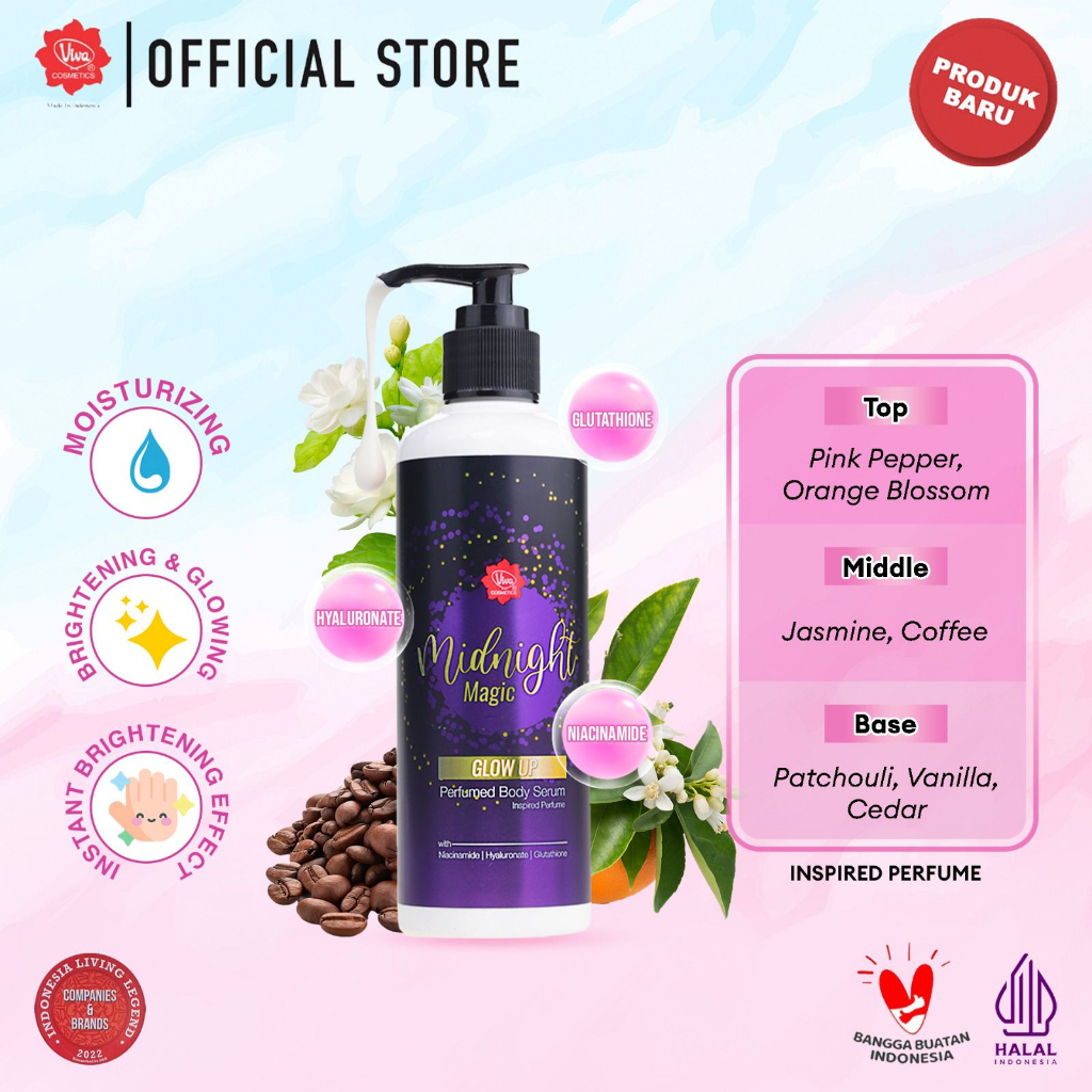 Viva Instant Brightening Perfumed Body Serum 230ml - Midnight Magic *