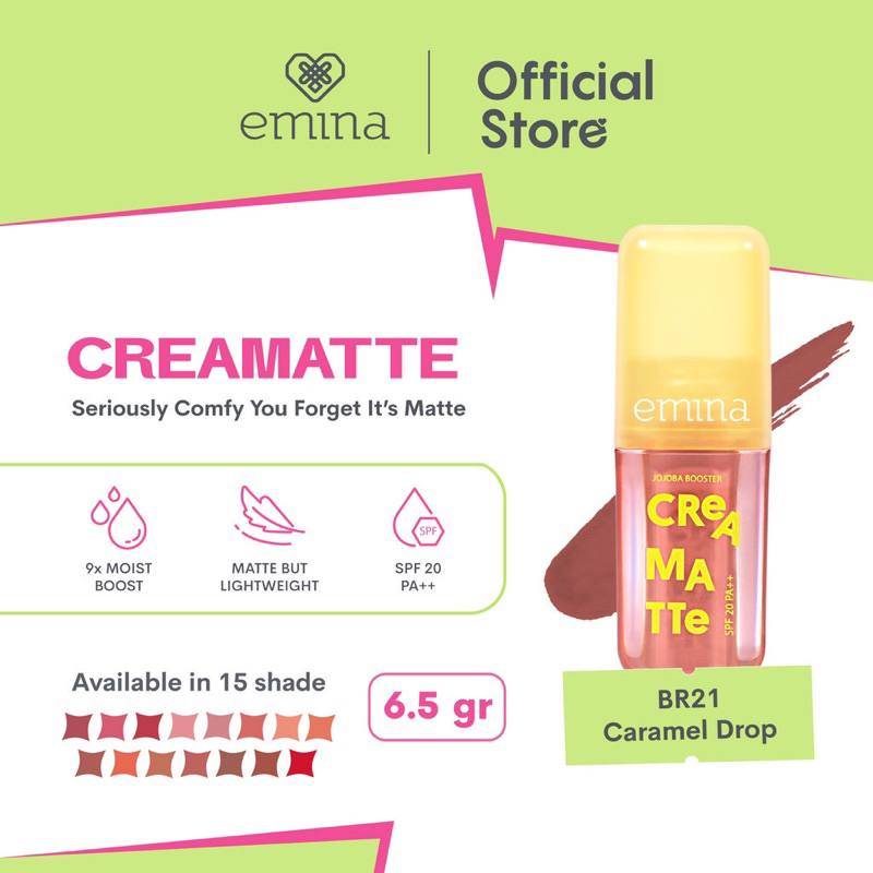 Emina Creamatte With Jojoba Booster SPF 20 PA++ 4gr - BR21 Caramel Drop