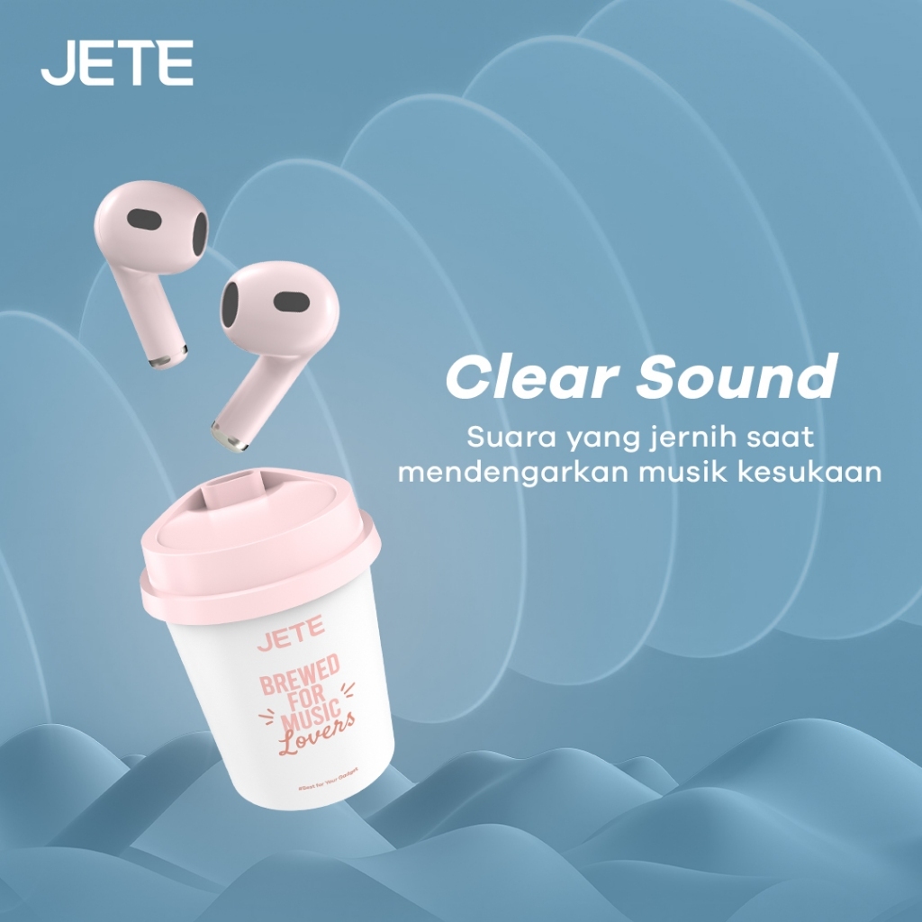 JETE Handsfree Bluetooth TWS FS2 Pink - Brewed For Music Lovers 300mAh