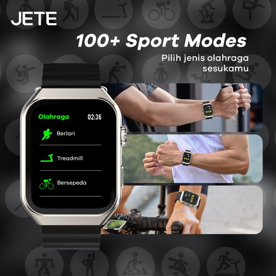 JETE Smartwatch - Muse Series Black 2.0 inch *