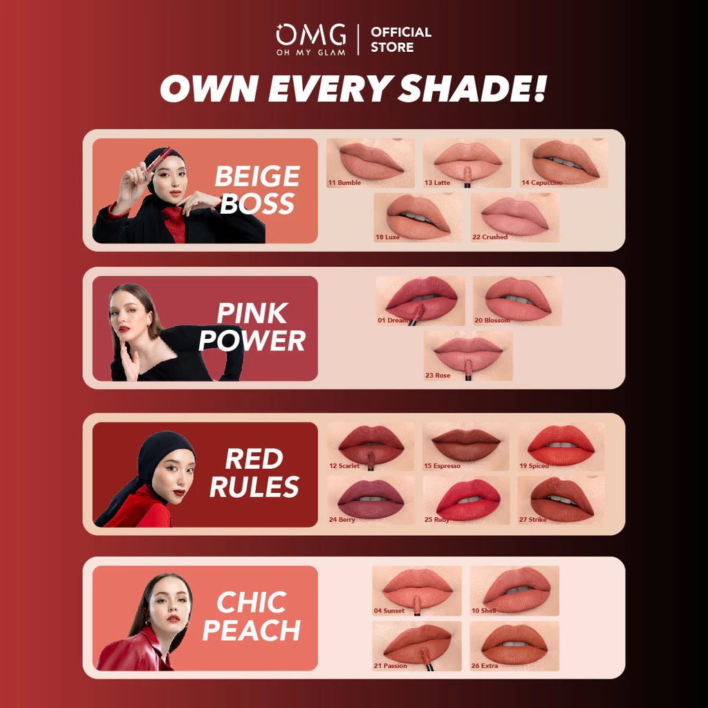 Oh My Glam Mattelast Lip Cream - 19 Spiced 2.9g (OMG)