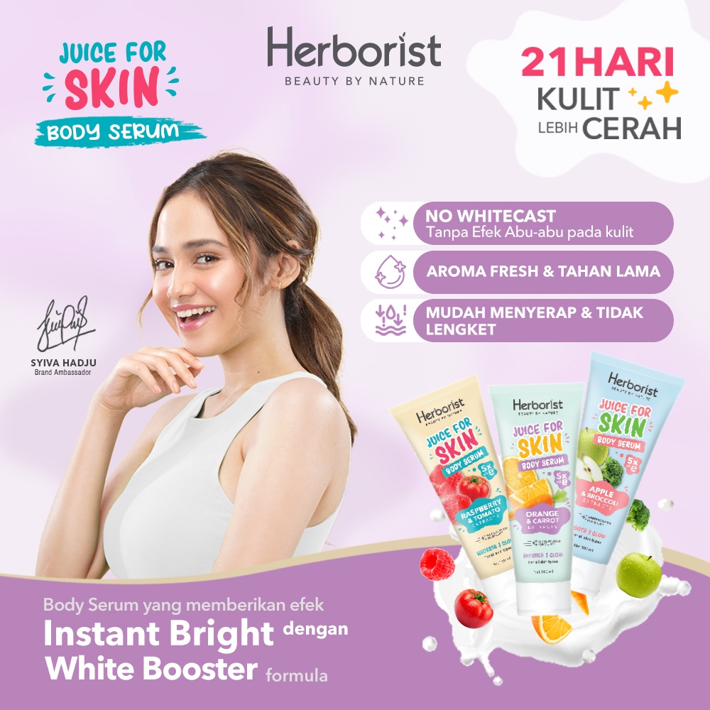 Herborist Juice For Skin Body Serum 180ml - Orange & Carrot (Refresh & Glow)