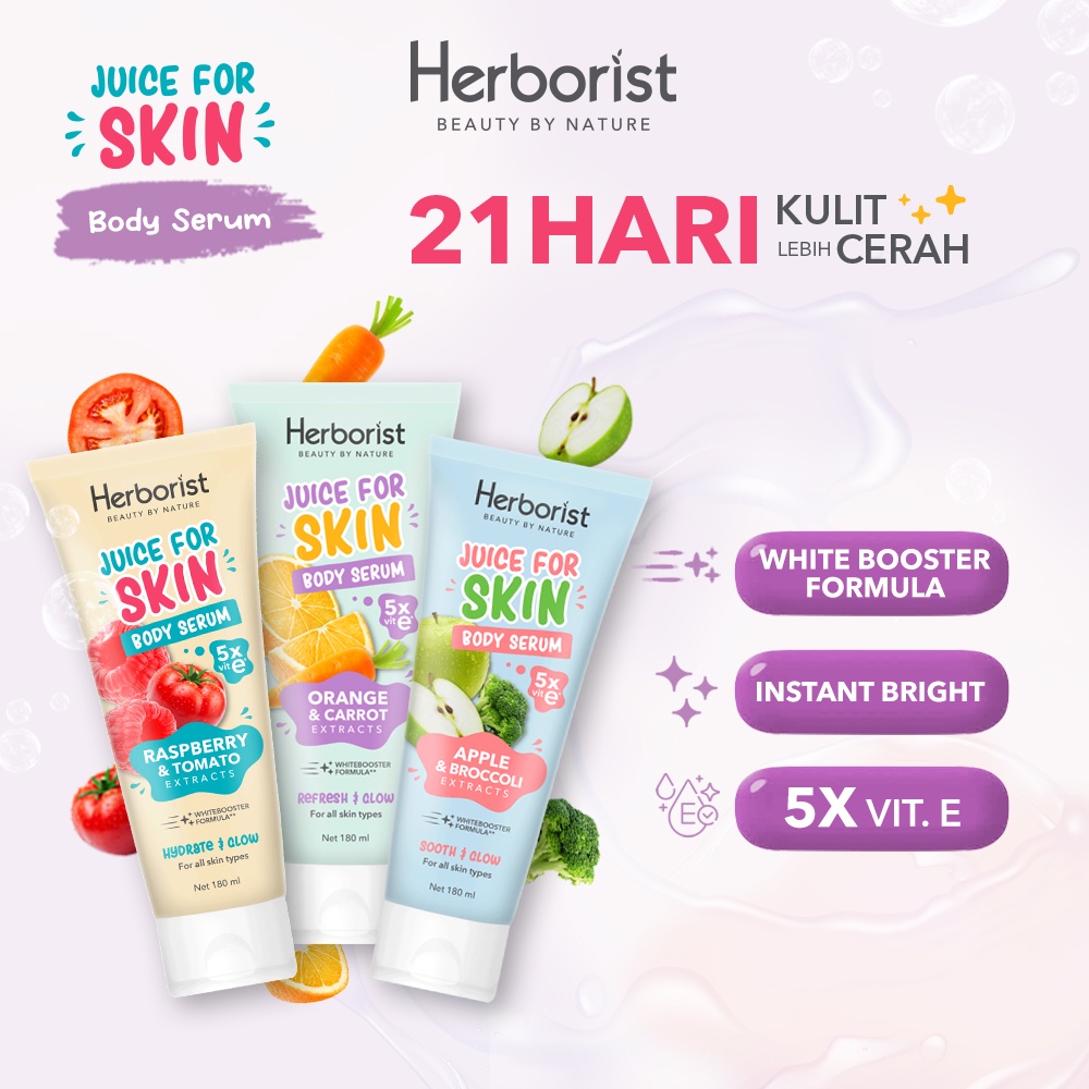 Herborist Juice For Skin Body Serum 180ml - Orange & Carrot (Refresh & Glow)