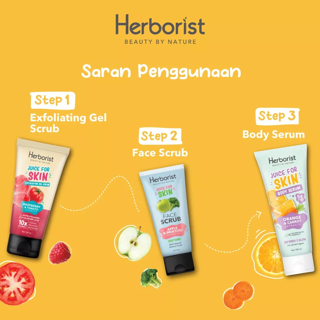 Herborist Juice For Skin Body Serum 180ml - Orange & Carrot (Refresh & Glow)