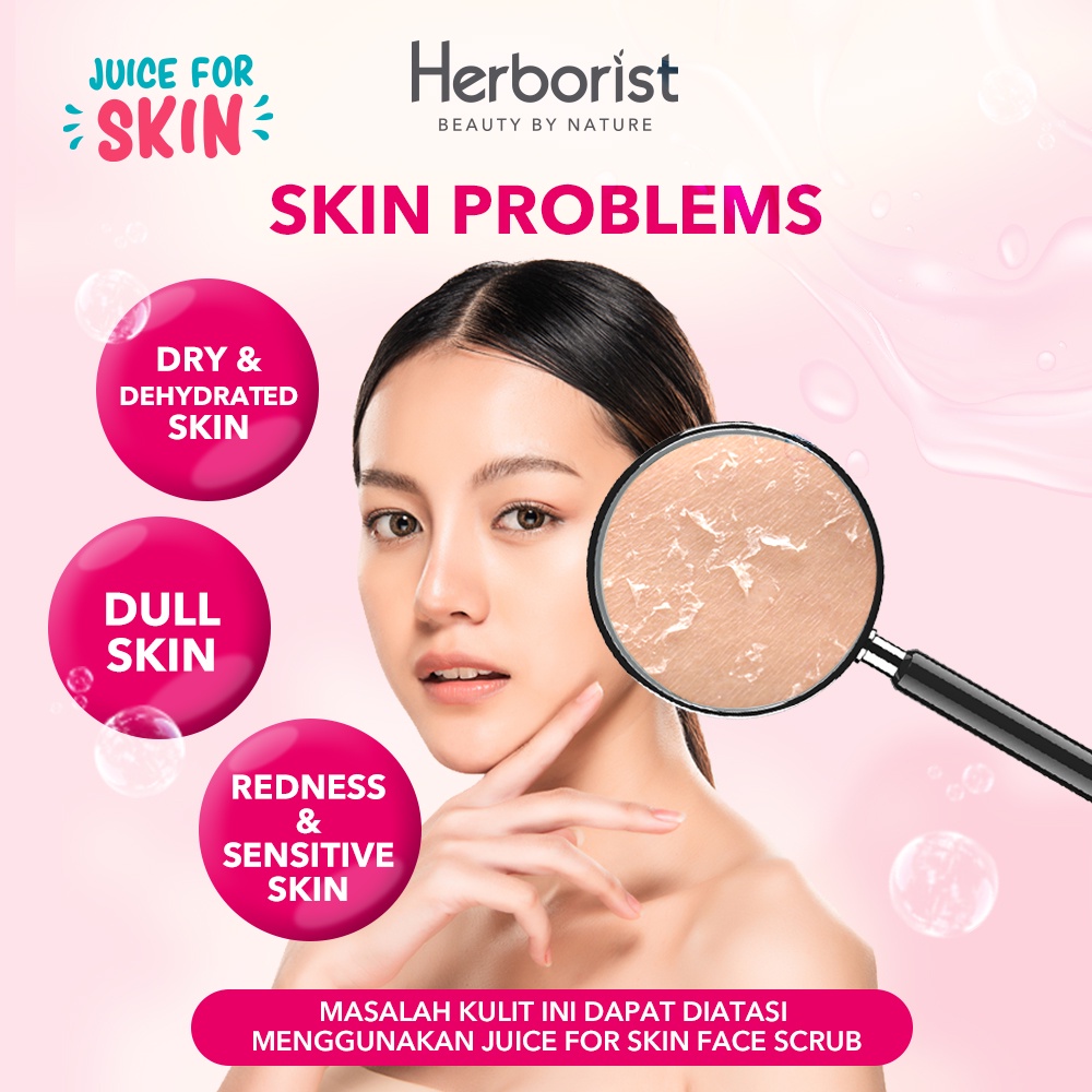 Herborist Juice For Skin Face Scrub 60gr - Raspberry & Tomato (Hydrating)