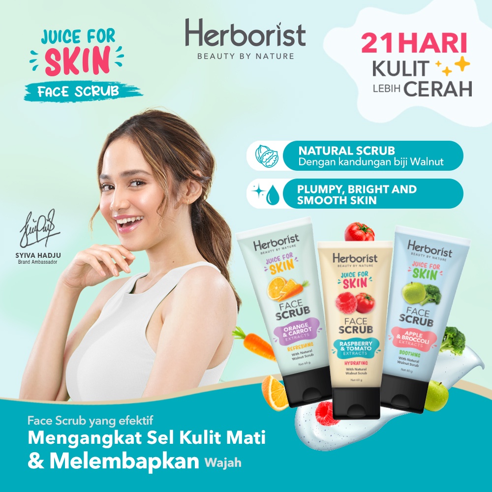 Herborist Juice For Skin Face Scrub 60gr - Apple & Broccoli (Soothing)
