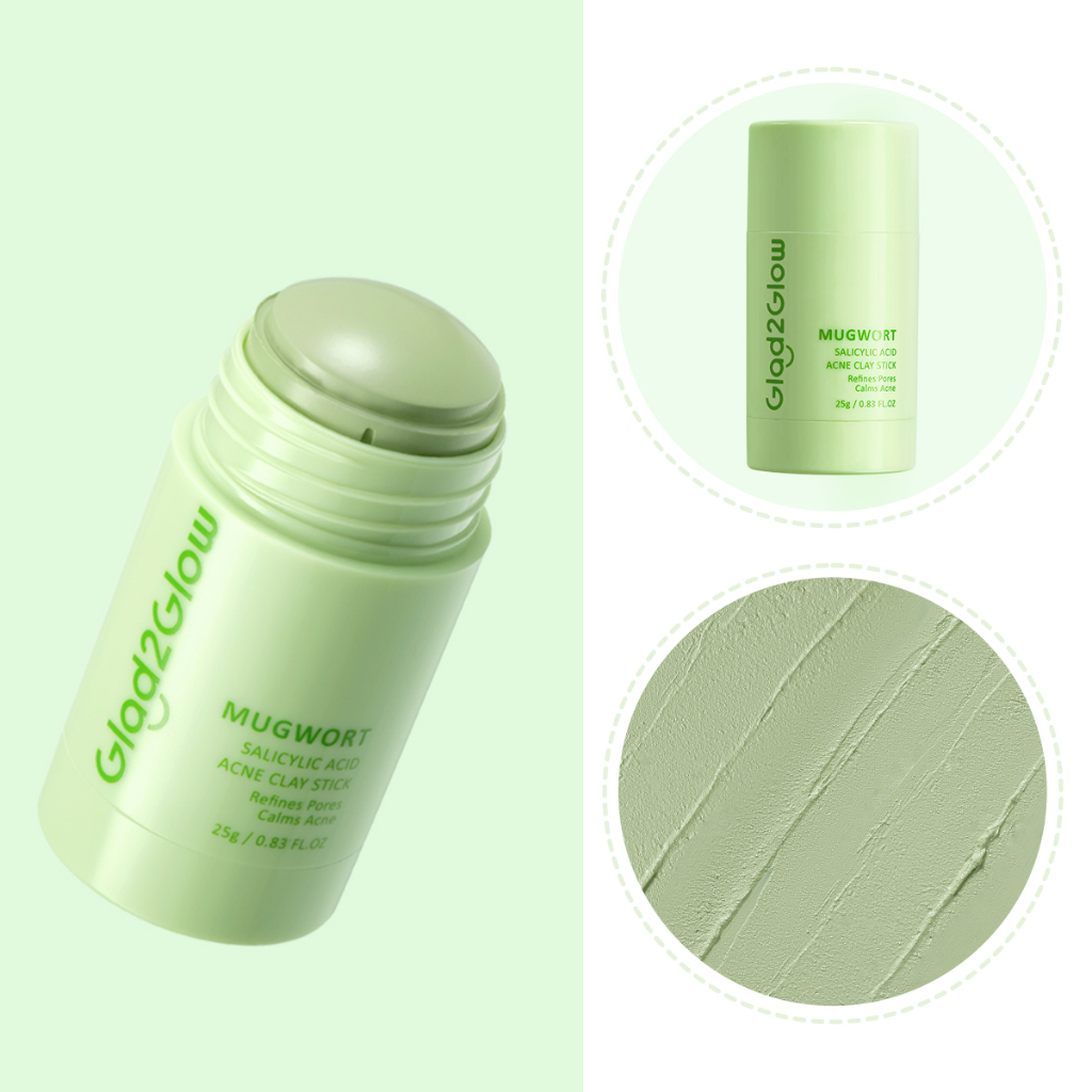Glad 2 Glow Clay Stick - Mugwort Salicylic Acid Acne 25gr