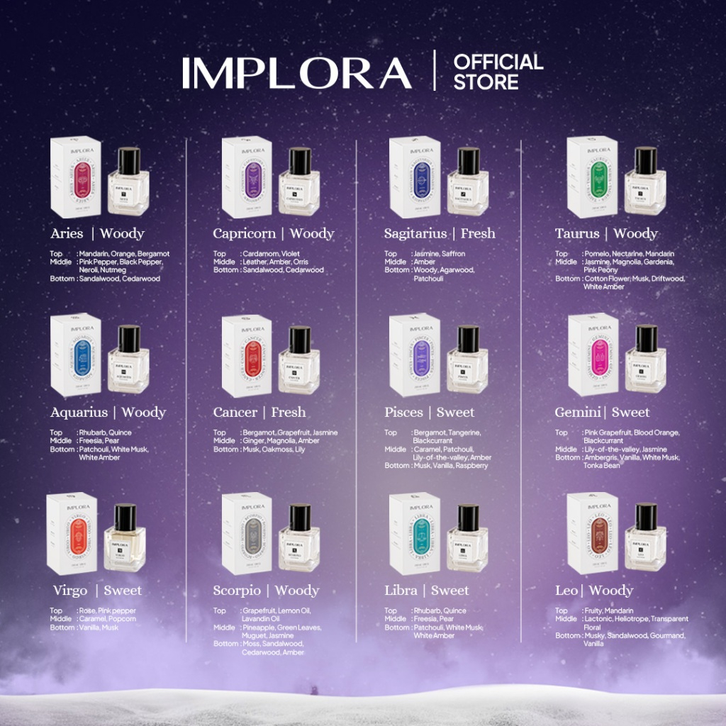 Implora Eau De Parfum Zodiac Series 30ml - Libra