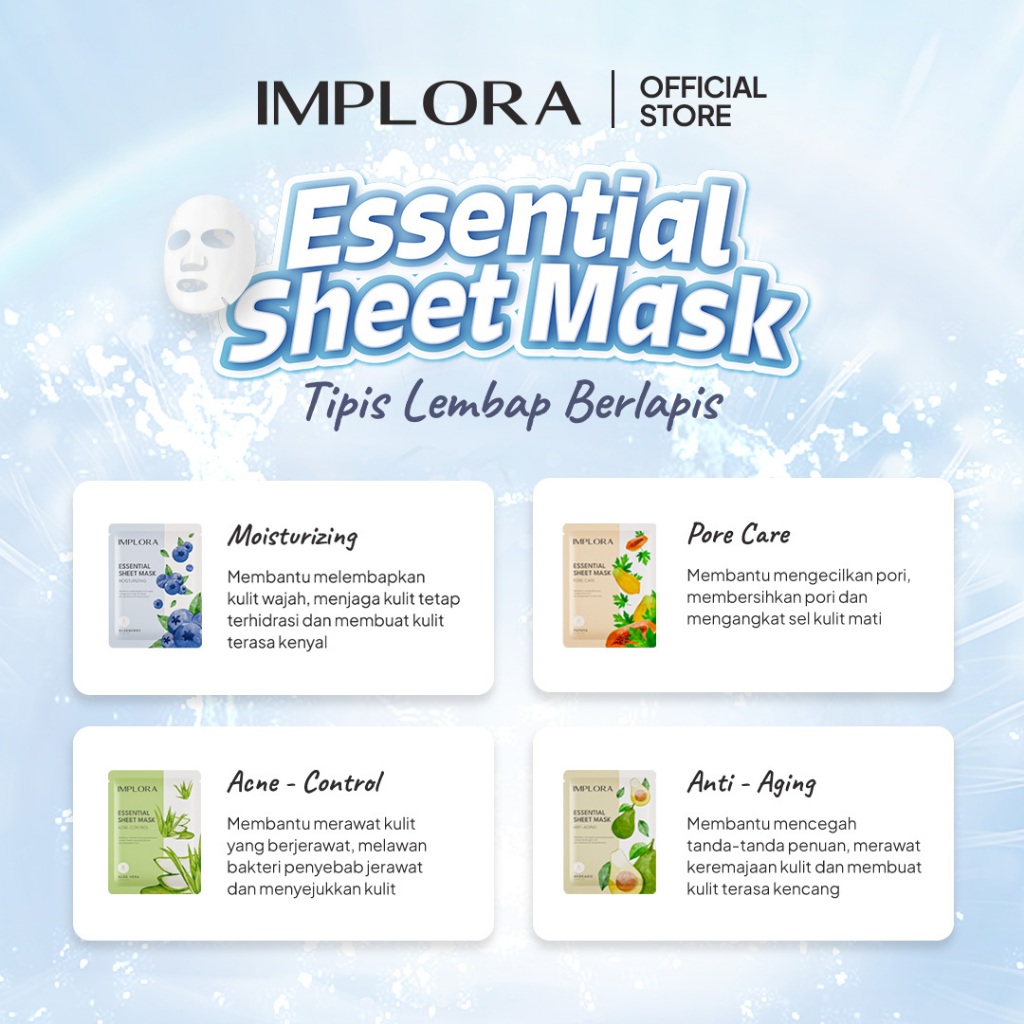 Implora Essential Sheet Mask 25gr - Papaya (Pore Care)