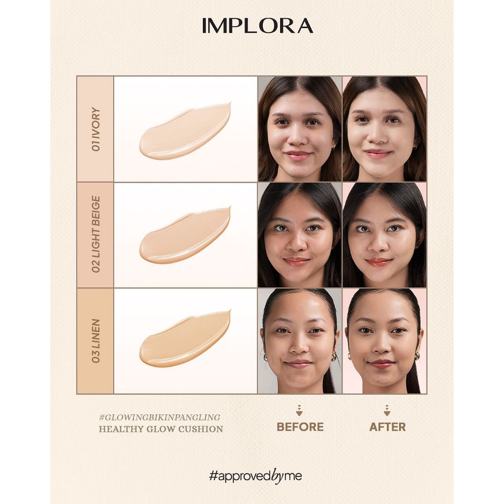 Implora Healthy Glow Cushion REFILL - 01 Ivory