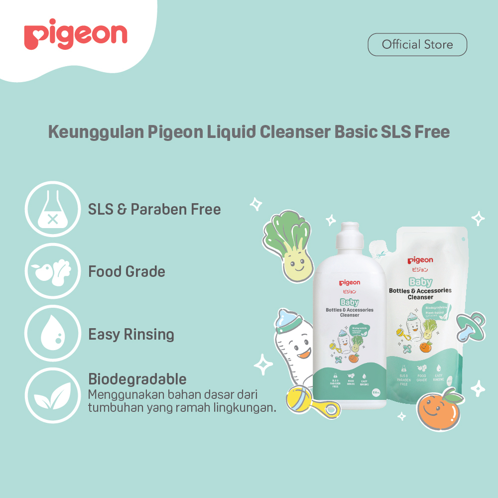 Pigeon Baby Liquid Cleanser REFILL 450ml - Basic SLS Free (Bottle & Accessories Cleanser)