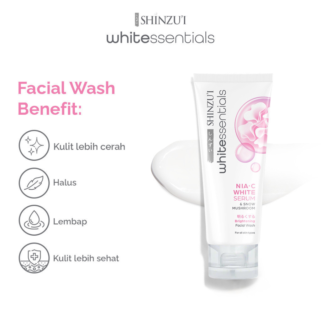 Shinzui Whitessentials Brightening Facial Wash Snow Mushroom 100ml (80+20)