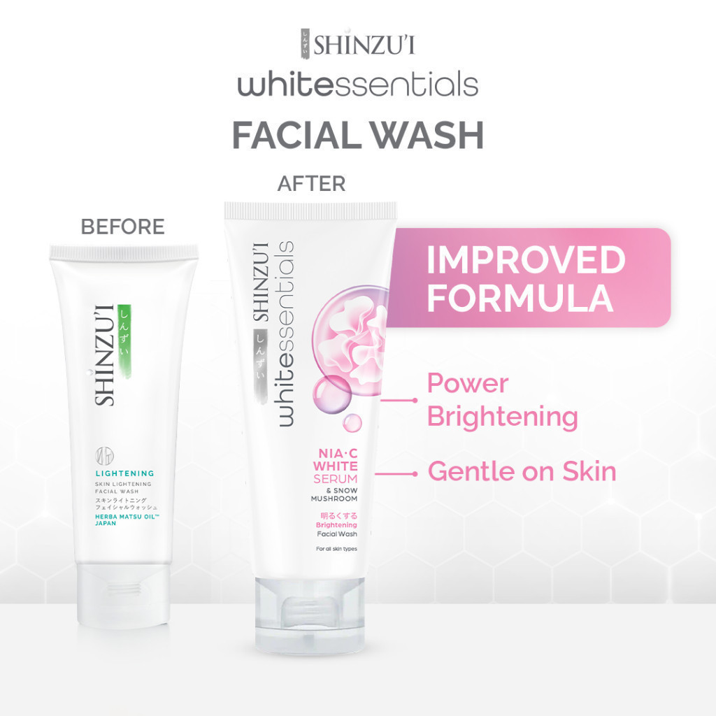 Shinzui Whitessentials Brightening Facial Wash Snow Mushroom 100ml (80+20)