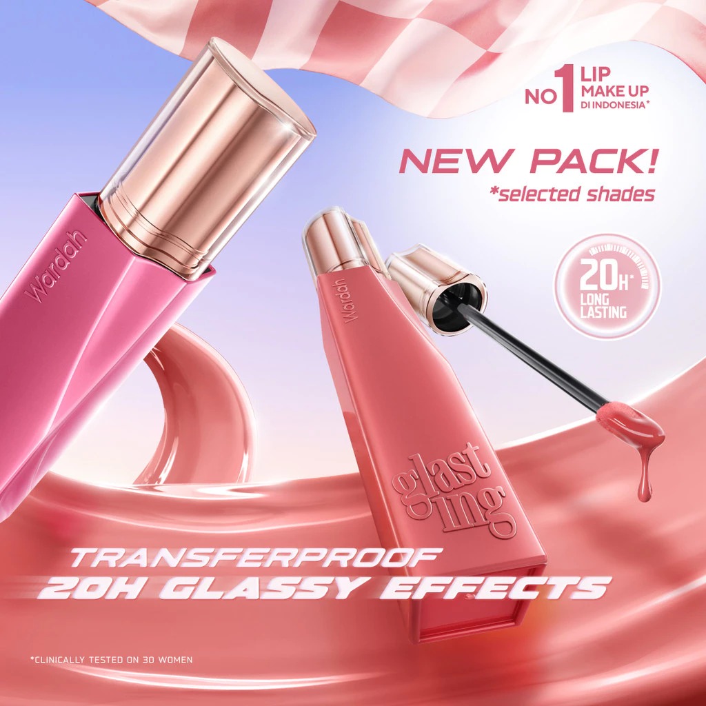 Wardah Glasting Liquid Lip 3.5gr (Lip Cream Transferproof) - 08 Plush Pome