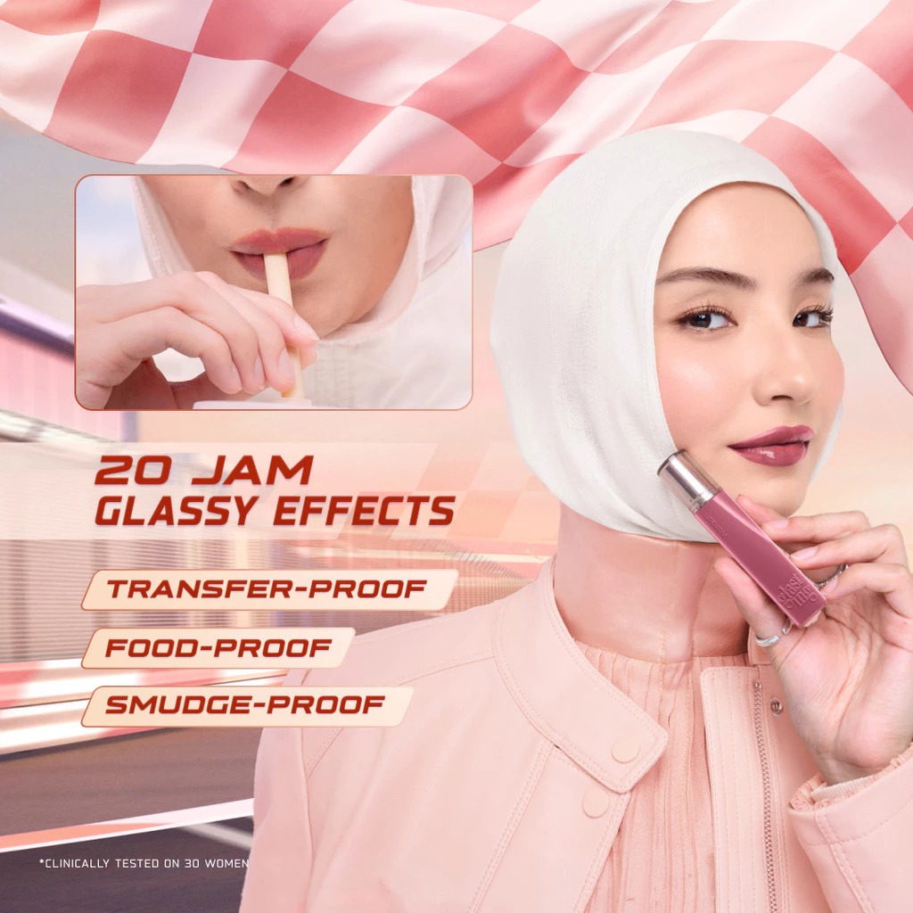 Wardah Glasting Liquid Lip 3.5gr (Lip Cream Transferproof) - 08 Plush Pome