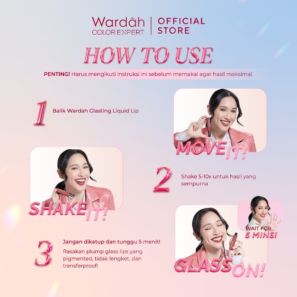 Wardah Glasting Liquid Lip 3.5gr (Lip Cream Transferproof) - 10 Ombre Sheen