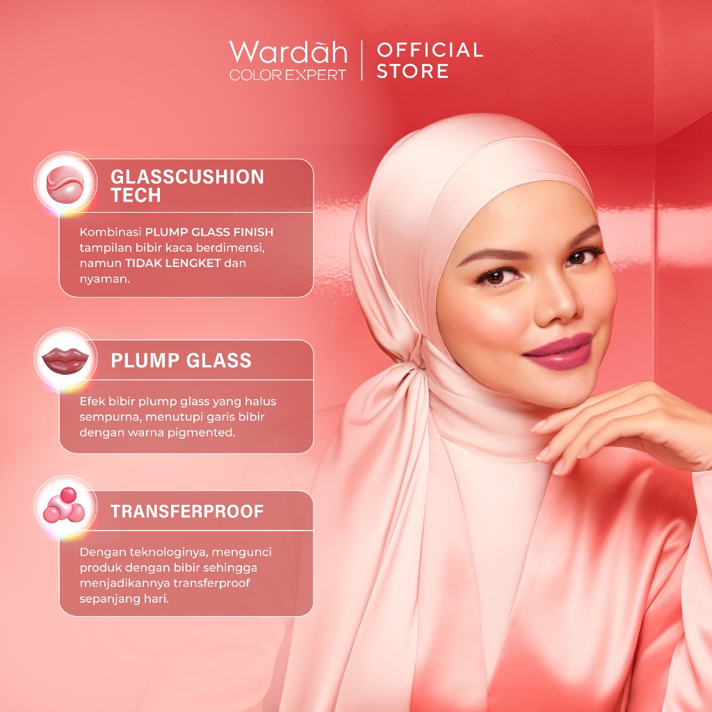 Wardah Glasting Liquid Lip 3.5gr (Lip Cream Transferproof) - 12 Shine Sorbet