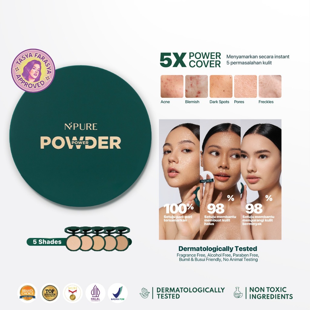 Npure Centella Asiatica Power Powder 10gr - Pear (Bedak Padat)