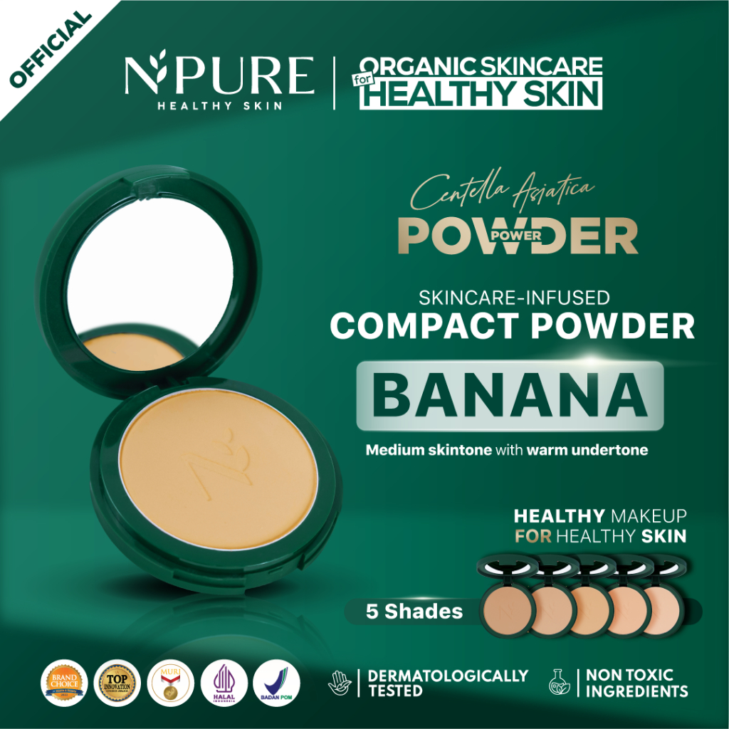 Npure Centella Asiatica Power Powder 10gr - Banana (Bedak Padat)