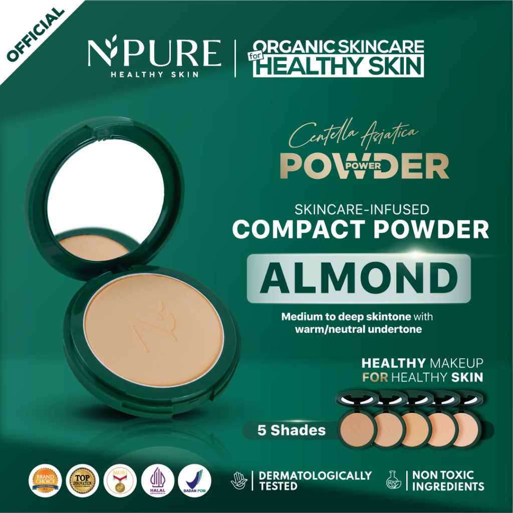 Npure Centella Asiatica Power Powder 10gr - Almond (Bedak Padat)